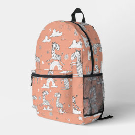 Zebra Animal Vector Line Set Bedruckter Rucksack