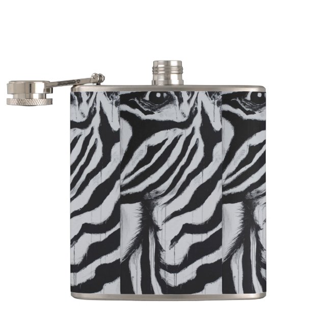 Zebra Animal Wildlife Abstrakt Original Art Flachmann (Geöffnet)