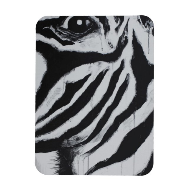Zebra Animal Wildlife Abstrakt Original Art Magnet (Vertikal)