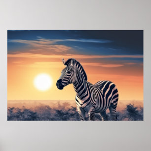 Zebra Animal Wildlife Wilder Wilde Poster
