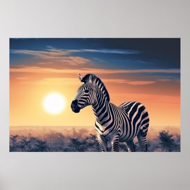 Zebra Animal Wildlife Wilder Wilde Poster (Vorne)
