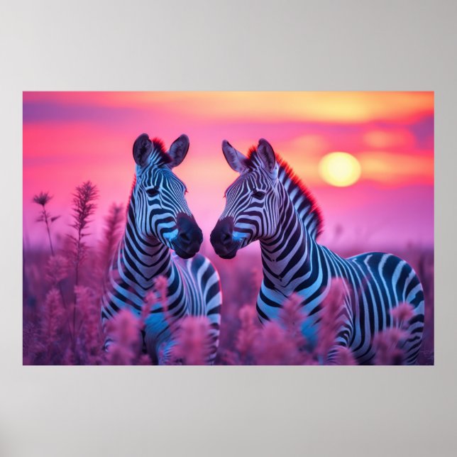 Zebra Animal Wildlife Wilder Wilde Poster (Vorne)