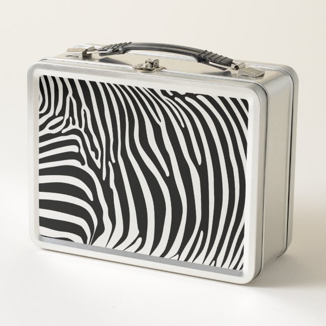 Zebra Animalprint Metall Brotdose (Vorderseite)