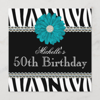 Zebra-aquamarines Gänseblümchen Druckedelstein-50. Einladung