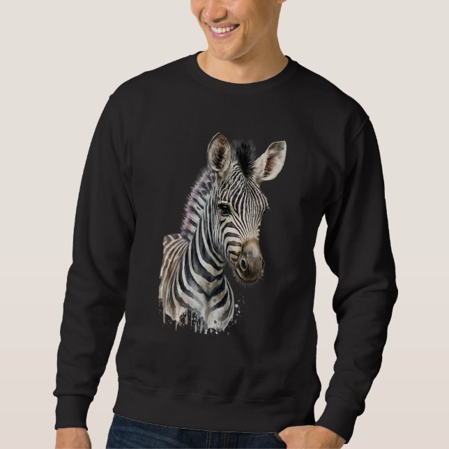 Zebra-Aquarell Sweatshirt (Vorderseite)