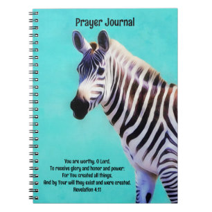 Zebra Art Creation Bible Verse Faith Gebet Notizblock