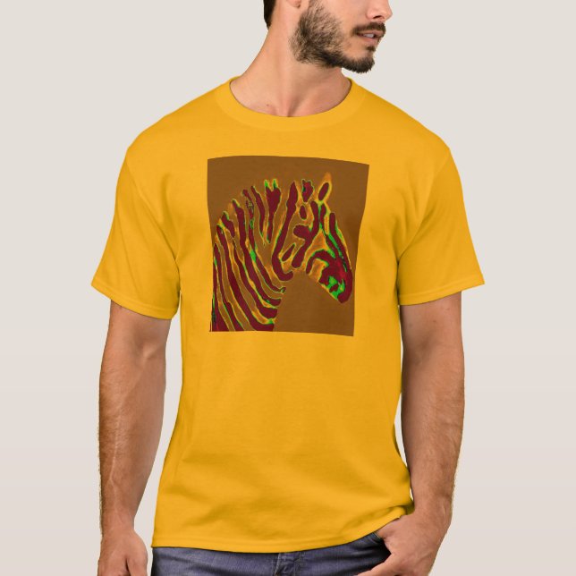 Zebra Art Lila Glow T-Shirt (Vorderseite)