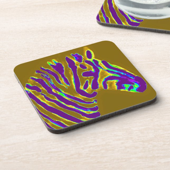 Zebra Art Lila Stripes Untersetzer (Linke Seite)