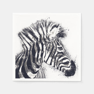 Zebra Art Napkin - Safari Party Deco Serviette