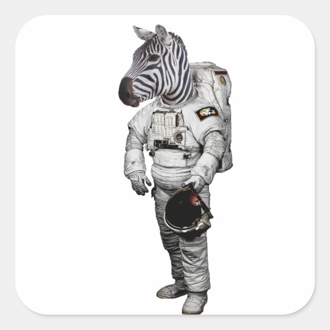 Zebra Astronaut Sticker (Vorderseite)