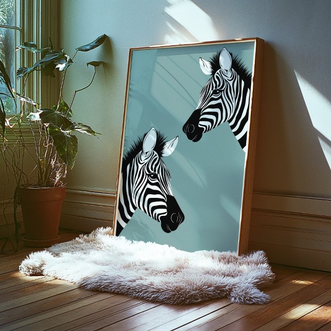 Zebra auf blaues Poster (Von Creator hochgeladen)