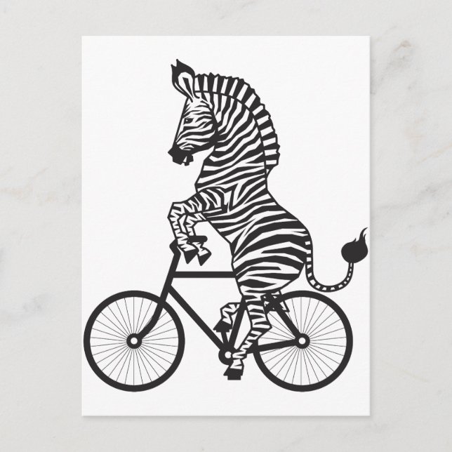 Zebra auf dem Bike Postkarte (Vorderseite)