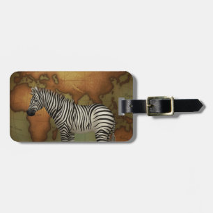 Zebra auf der Osthalbkugel Karte neo-Viktorianisch Gepäckanhänger