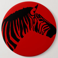 ZEBRA AUF ROTEM KNOPF