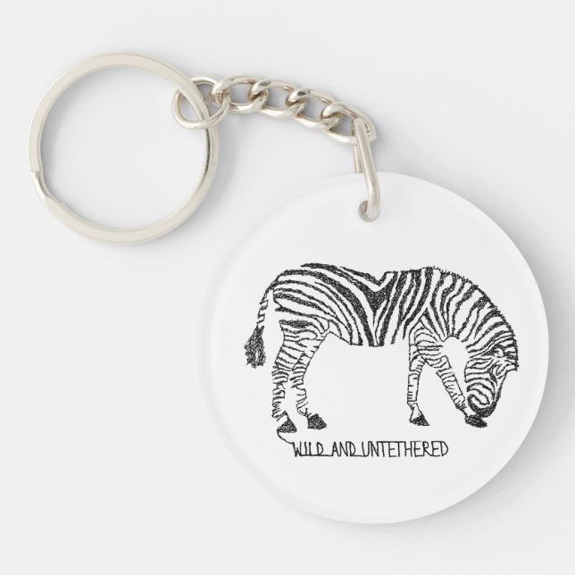 Zebra aus Black Scribbles Schlüsselanhänger (Vorderseite)