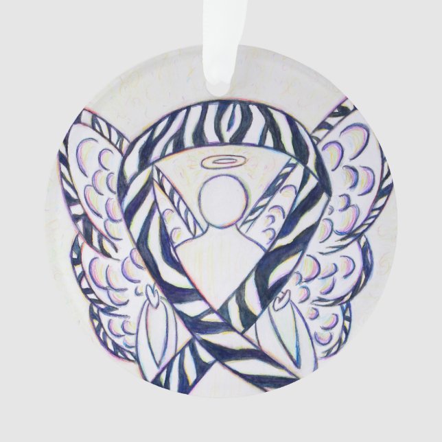 Zebra Awareness Ribbon Angel Ornamente (Vorderseite)