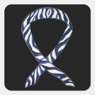 Zebra Awareness Ribbon Art Custom Sticker Decks