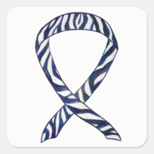 Zebra Awareness Ribbon Custom Art Decor Sticker