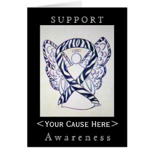 Zebra Awareness Ribbon Engel individuelle Karte