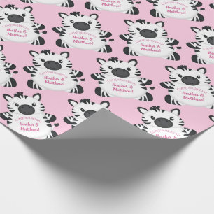 Zebra Baby Dusche Pink Geschenkpapier