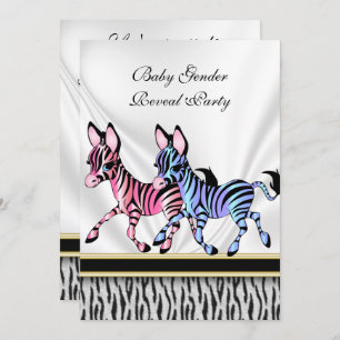 Zebra Baby Gender Reveal Party Einladung