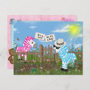 Zebra Baby Gender Reveal Party Einladung