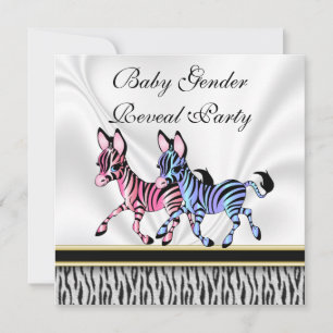 Zebra Baby Gender Reveal Party Einladung