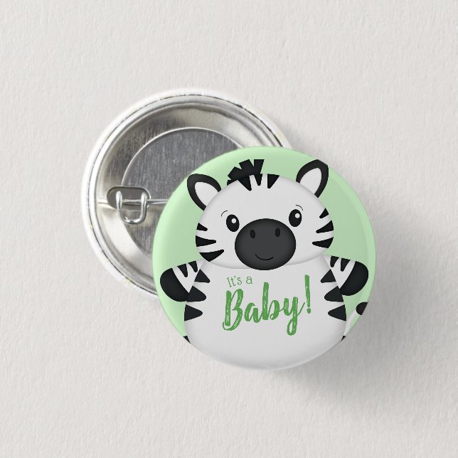 Zebra Baby Shower Button (Vorne & Hinten)