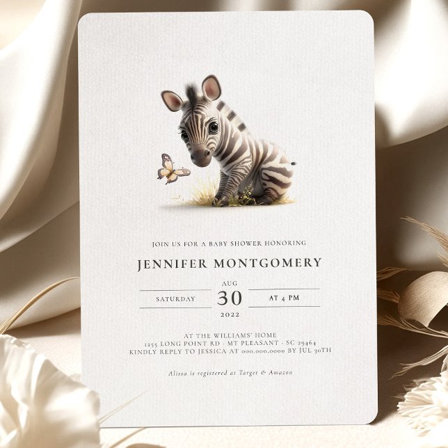 Zebra Baby Shower Gender Neutrale Einladung (Von Creator hochgeladen)