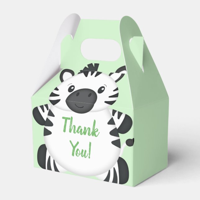Zebra Baby Shower Geschenkschachtel (Vorderseite)