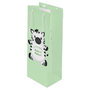Zebra Baby Shower Geschenktüte Für Weinflaschen