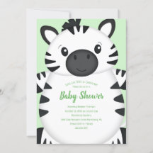 Zebra Baby Shower Green