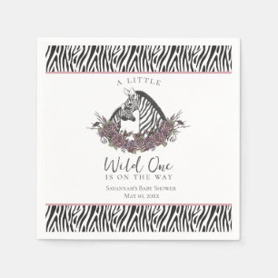 Zebra Baby Shower Kleiner Wilder Party Serviette