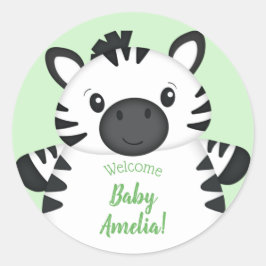 Zebra Baby Shower Runder Aufkleber