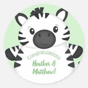 Zebra Baby Shower Runder Aufkleber