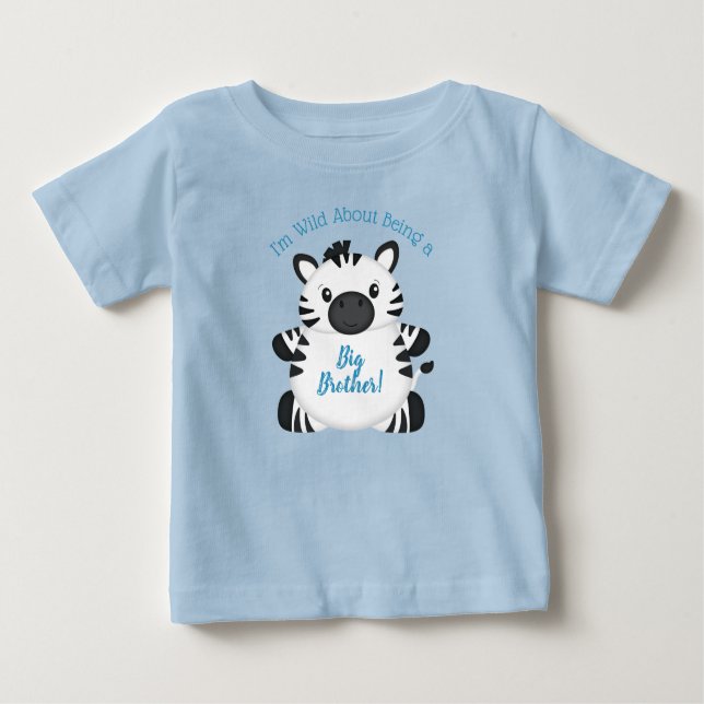 Zebra Baby Shower Safari Blue Boy Baby T-shirt (Vorderseite)