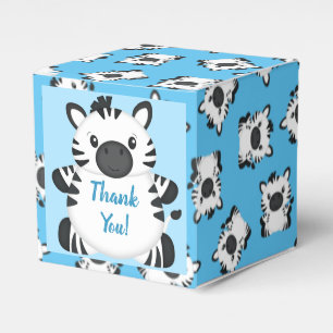 Zebra Baby Shower Safari Blue Boy Geschenkschachtel