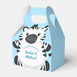 Zebra Baby Shower Safari Blue Boy Geschenkschachtel