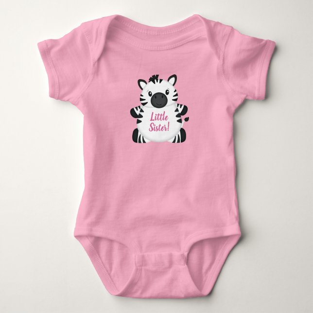 Zebra Baby Shower Safari Pink Girl Baby Strampler (Vorderseite)