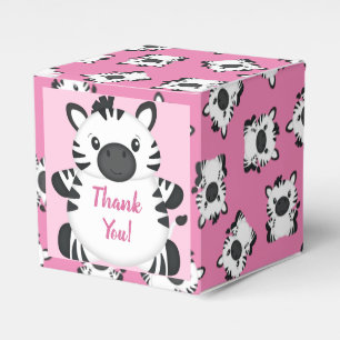Zebra Baby Shower Safari Pink Girl Geschenkschachtel