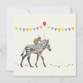 Zebra balloon party cards Set 10 Feiertagskarte