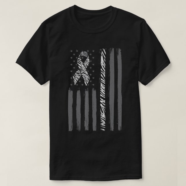 Zebra-Band-Flagge Karzinoid-Krebs-Bewusstsein T- T-Shirt (Design vorne)