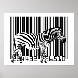 Zebra Barcode Art Poster