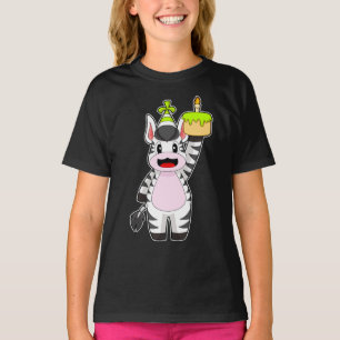 Zebra Birthday Cake Candle T-Shirt