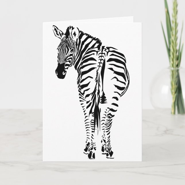 Zebra Birthday Card Karte (Vorderseite)