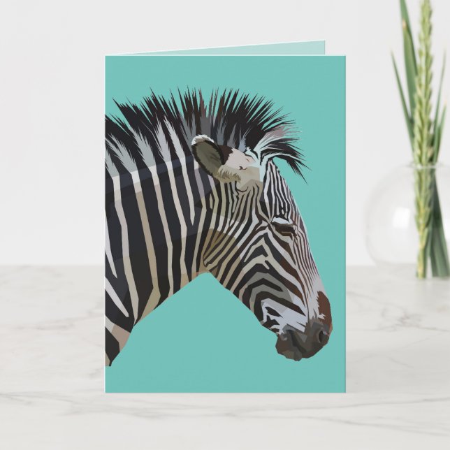 ZEBRA BIRTHDAY CARD KARTE (Vorderseite)