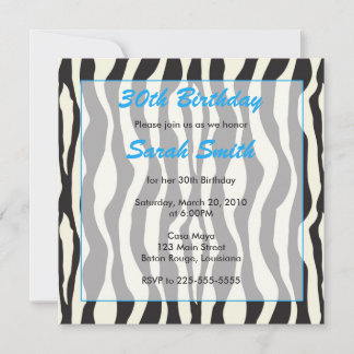 Zebra Birthday Einladung