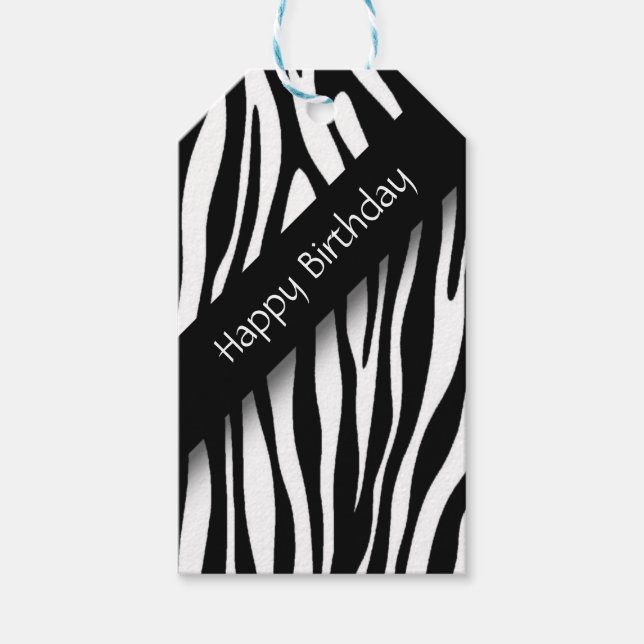 Zebra Birthday Geschenkanhänger (Vorderseite)