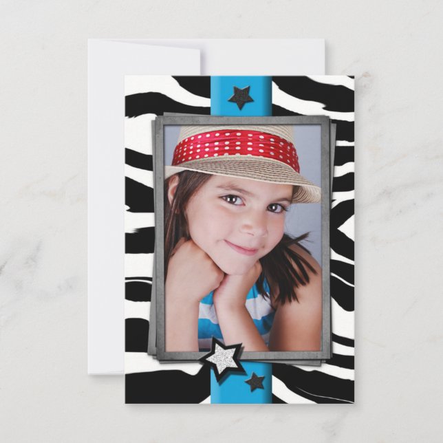 Zebra Birthday Karte (Vorderseite)