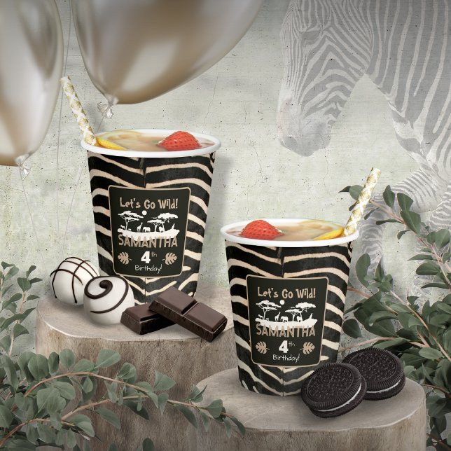 Zebra Birthday Paper Cup Pappbecher (Von Creator hochgeladen)
